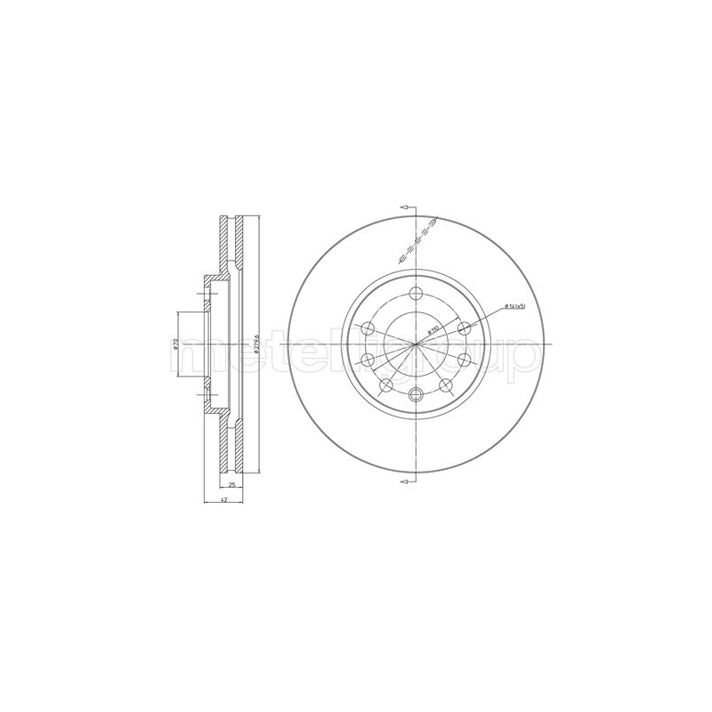 Disco freno asse anteriore - METELLI