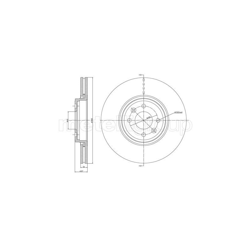 Disco freno asse anteriore - METELLI