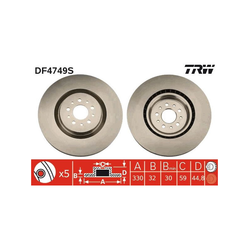 Disco freno asse anteriore - TRW