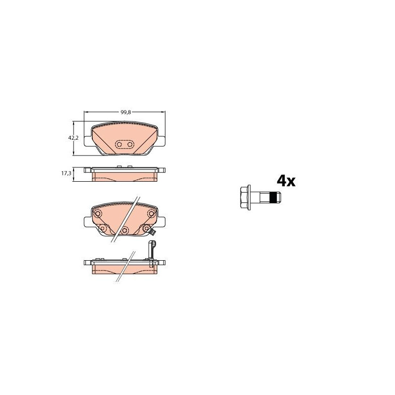 Pastiglie freno asse posteriore - TRW