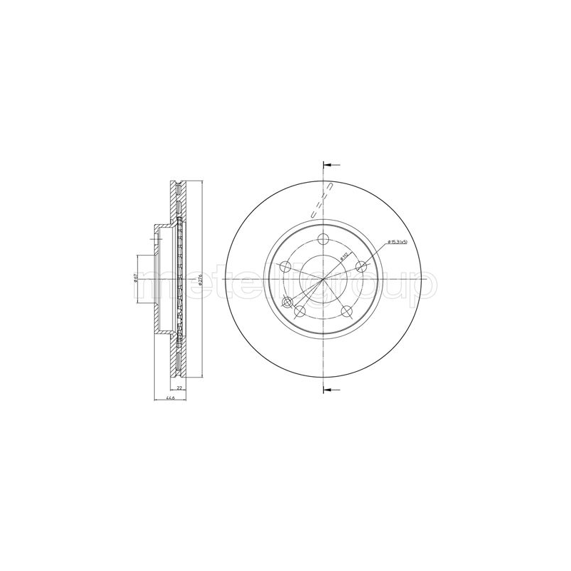 Disco freno asse anteriore - METELLI