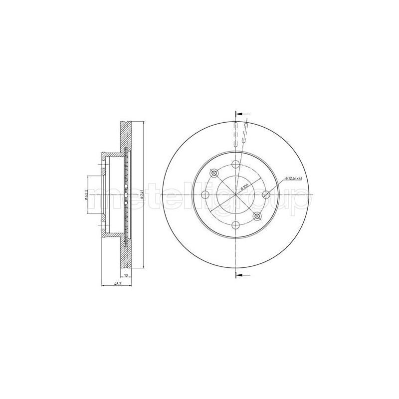 Disco freno asse posteriore - METELLI