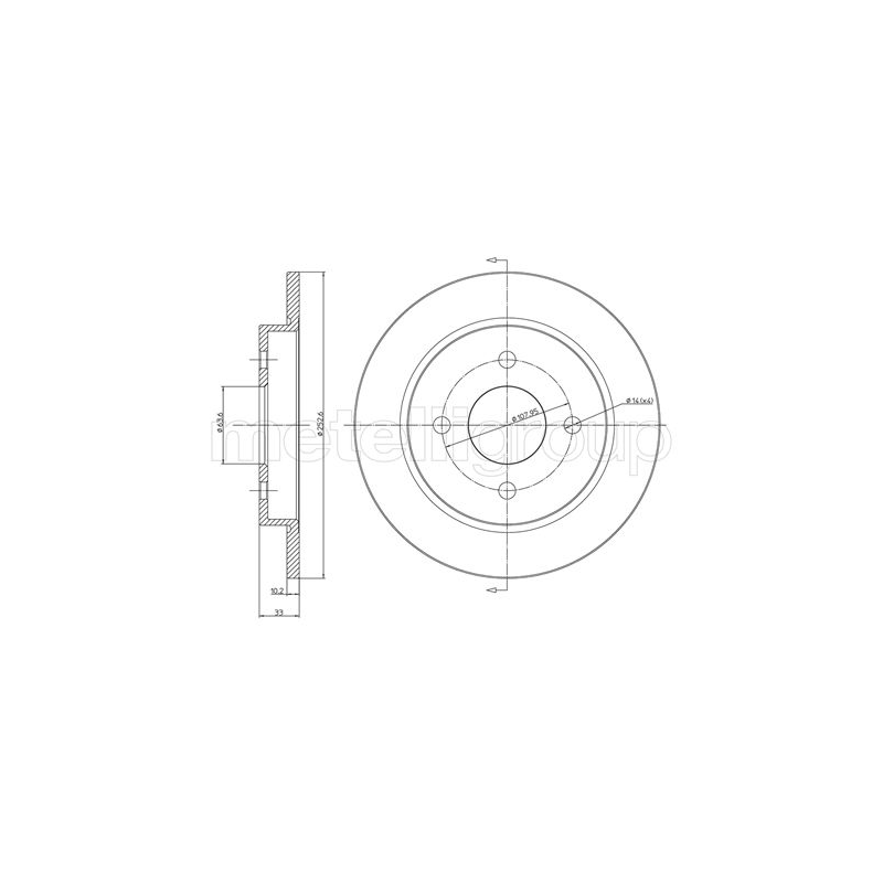 Disco freno asse posteriore - METELLI