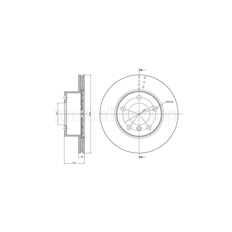 Disco freno asse anteriore - METELLI
