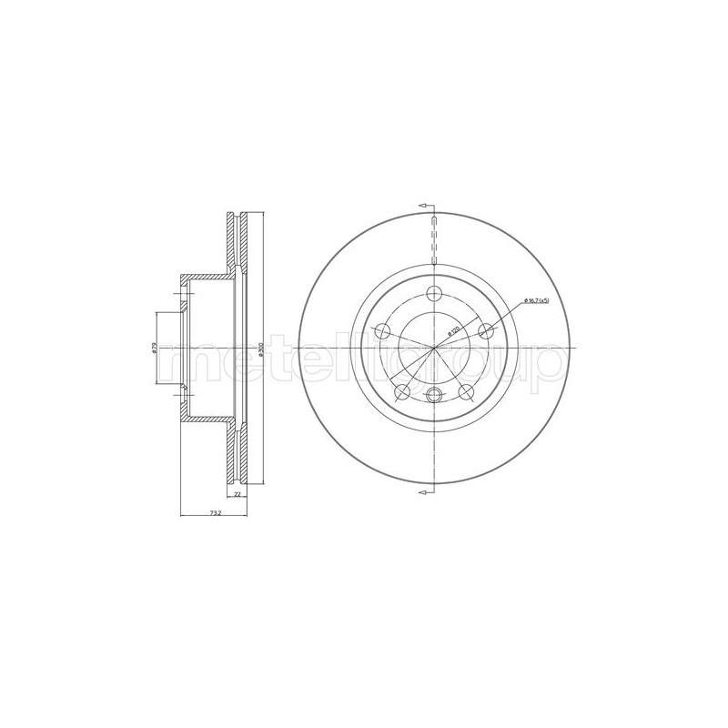 Disco freno asse anteriore - METELLI