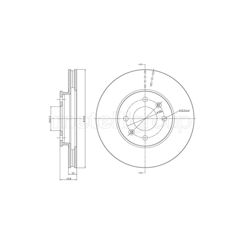 Disco freno asse anteriore - METELLI
