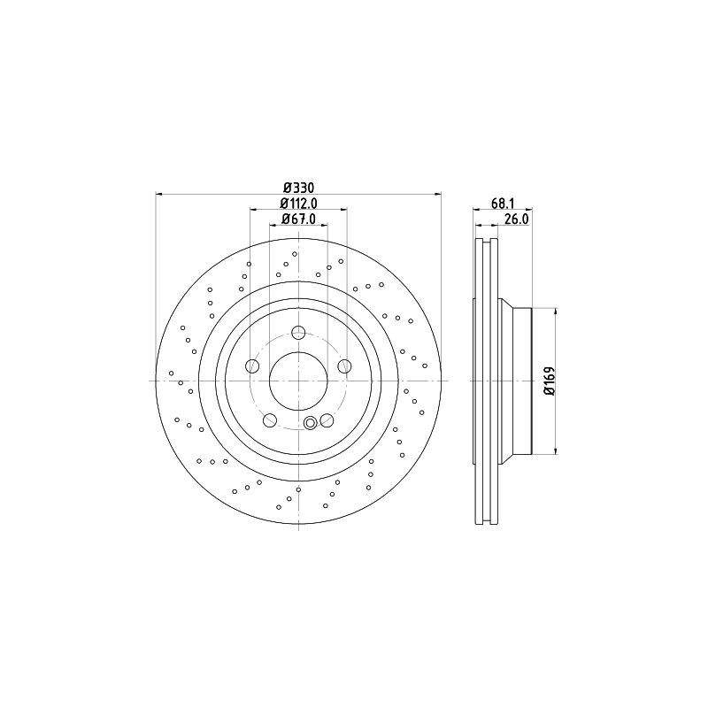 Disco freno asse posteriore - HELLA BRAKE
