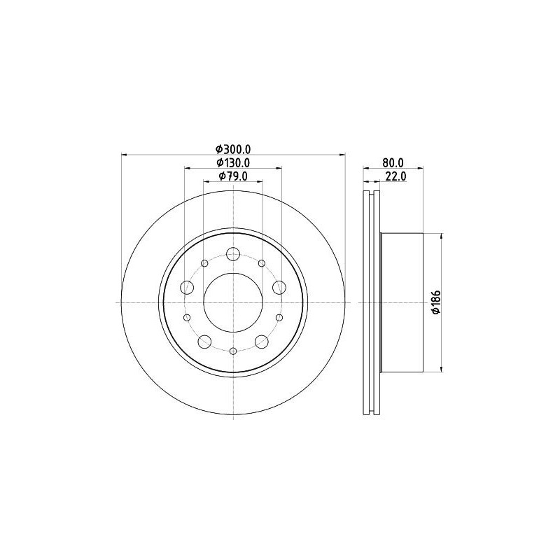Disco freno asse posteriore - HELLA BRAKE