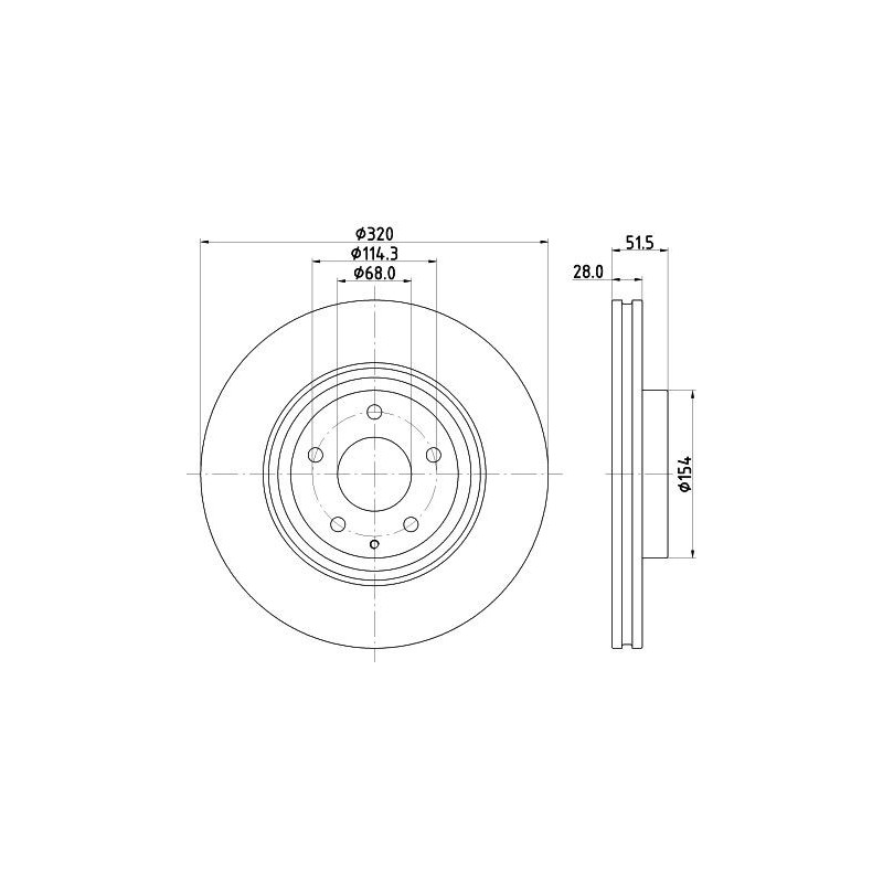 Disco freno asse anteriore - HELLA BRAKE