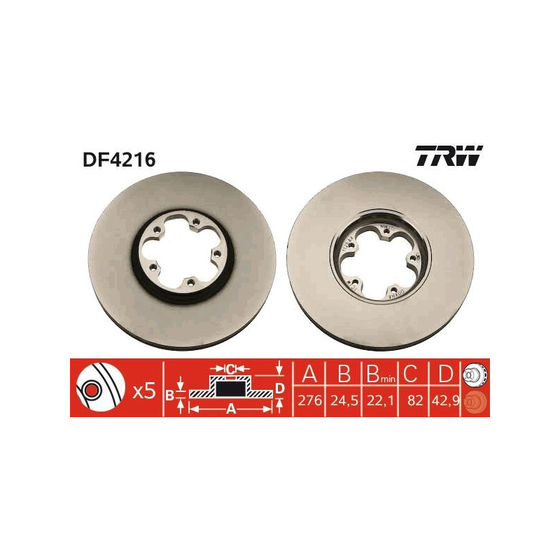 Disco freno asse anteriore - TRW