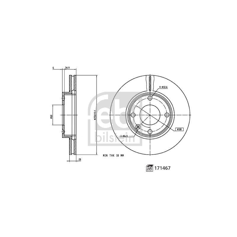 Disco freno asse anteriore - FEBI