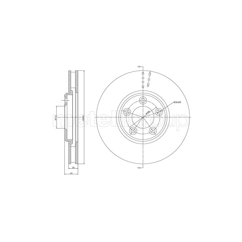 Disco freno asse anteriore - METELLI