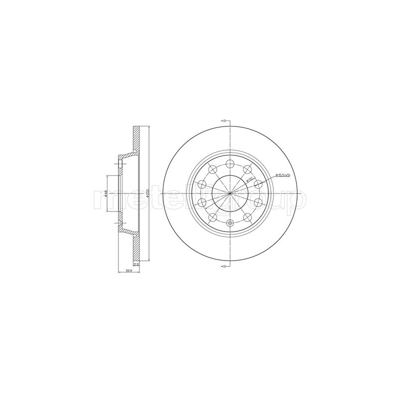 Disco freno asse posteriore - METELLI