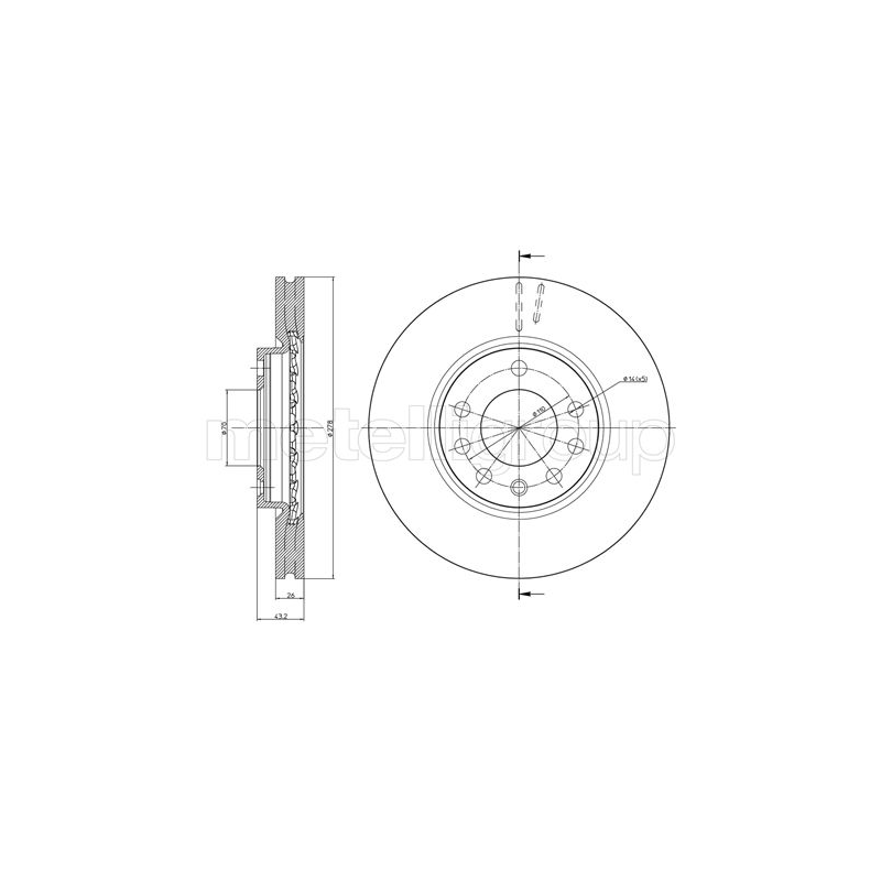 Disco freno asse anteriore - METELLI