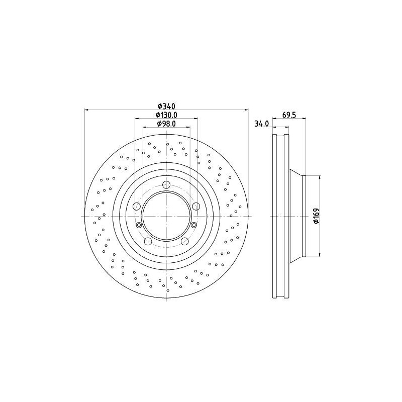 Disco freno asse anteriore - HELLA BRAKE