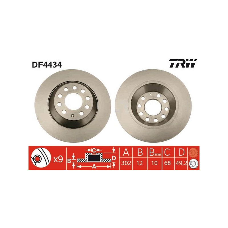 Disco freno asse posteriore - TRW