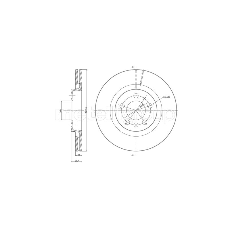 Disco freno asse anteriore - METELLI