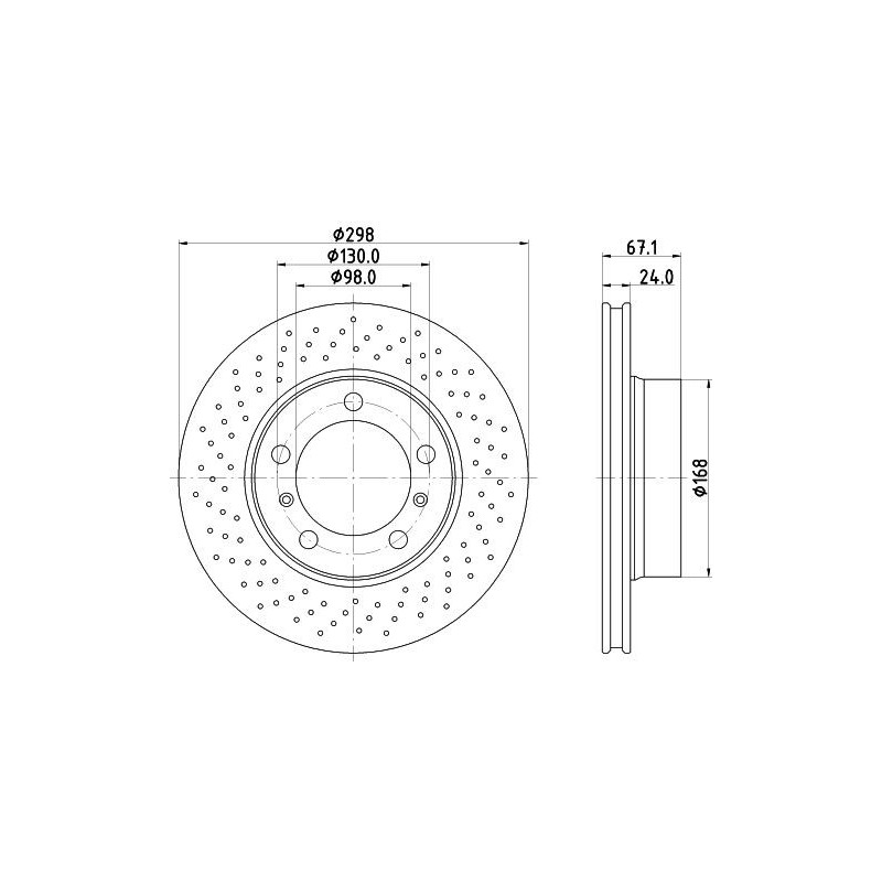 Disco freno asse anteriore - HELLA BRAKE