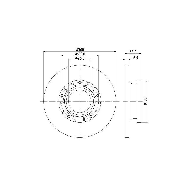 Disco freno asse posteriore - HELLA BRAKE