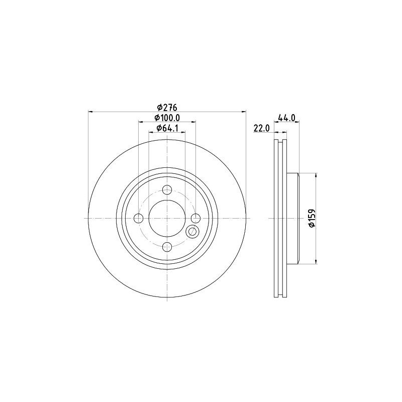 Disco freno asse anteriore - HELLA BRAKE