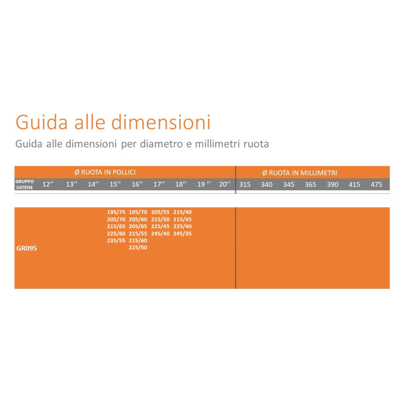 CATENE NEVE 9 MM MISURA 095