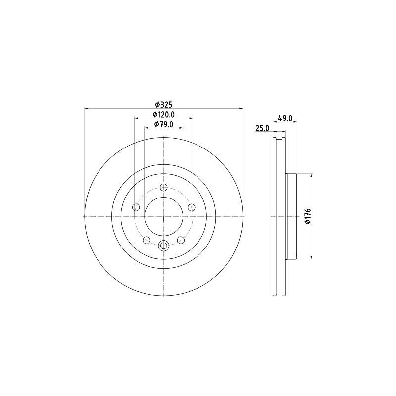 Disco freno asse posteriore - HELLA BRAKE