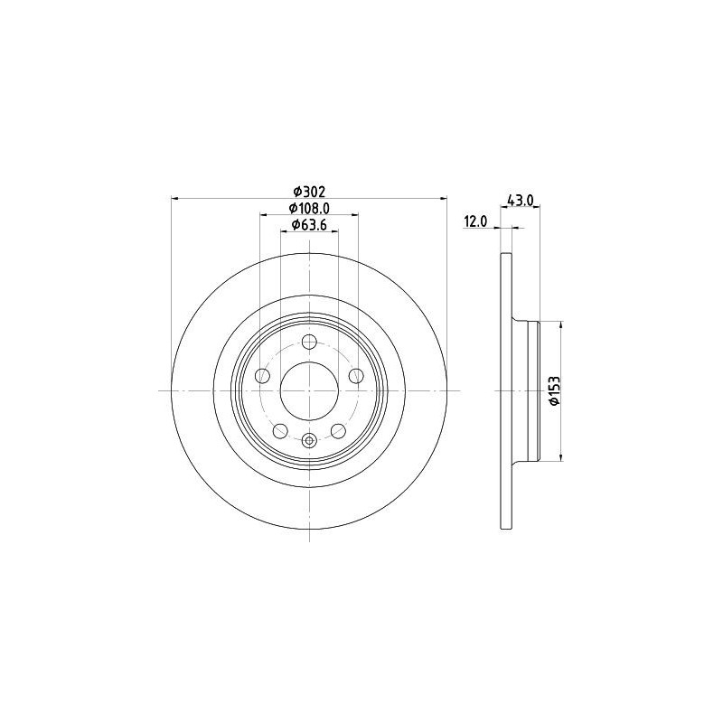 Disco freno asse posteriore - HELLA BRAKE