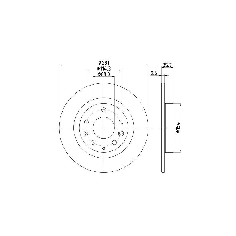 Disco freno asse posteriore - HELLA BRAKE
