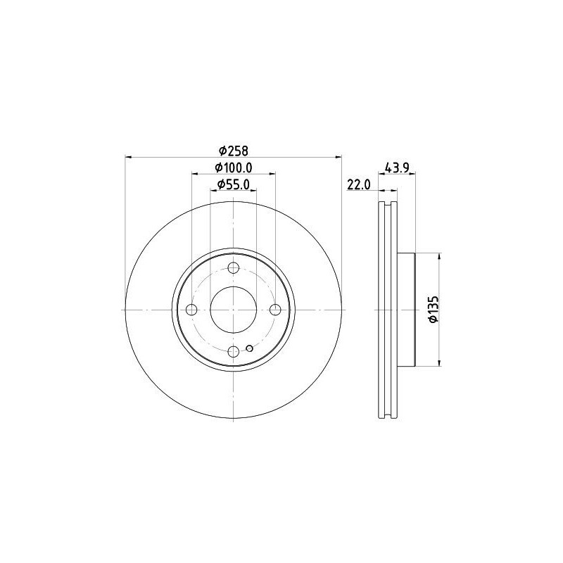 Disco freno asse anteriore - HELLA BRAKE