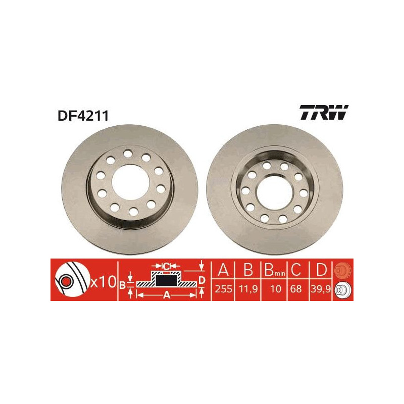 Disco freno asse posteriore - TRW