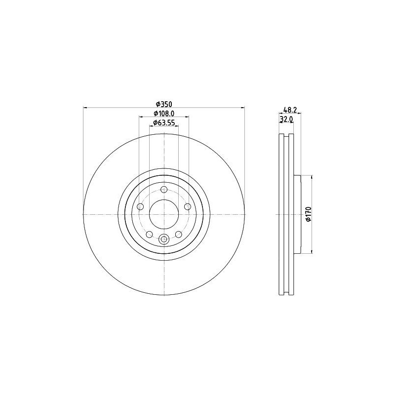 Disco freno asse anteriore - HELLA BRAKE