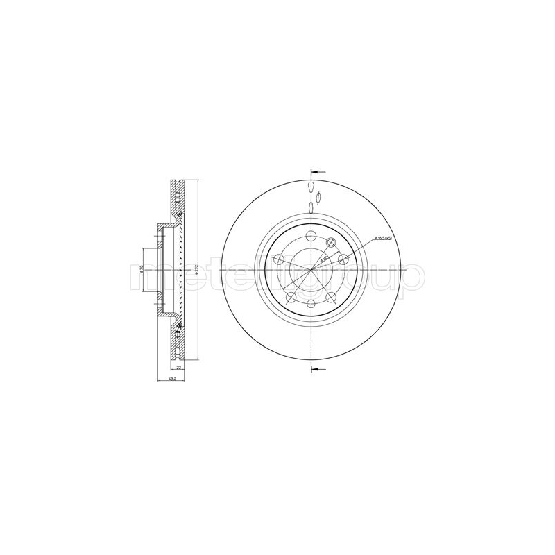 Disco freno asse posteriore - METELLI