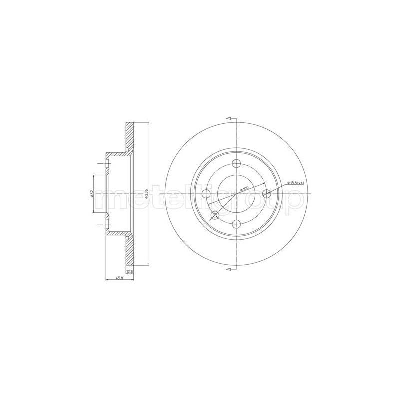 Disco freno asse posteriore - METELLI