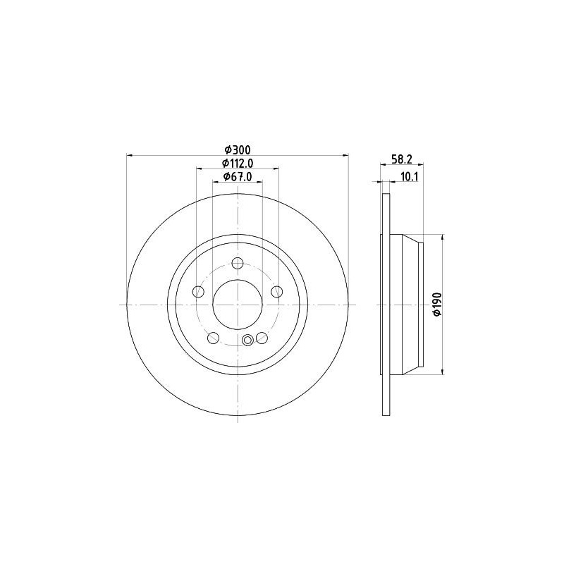 Disco freno asse posteriore - HELLA BRAKE