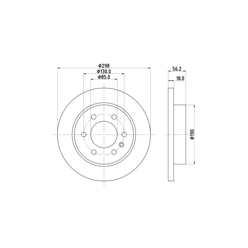Disco freno asse posteriore - HELLA BRAKE