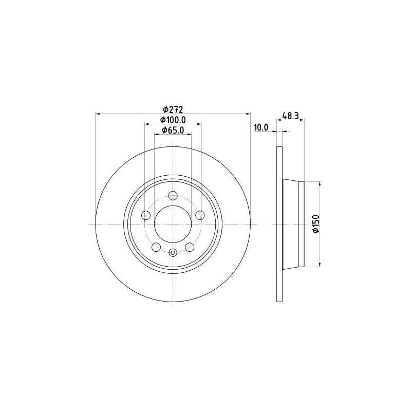 Disco freno asse posteriore - HELLA BRAKE