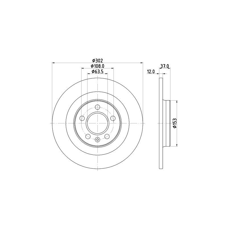 Disco freno asse posteriore - HELLA BRAKE