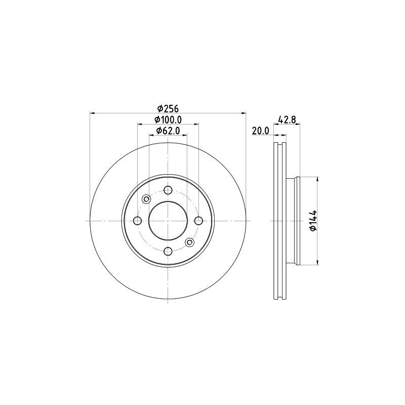 Disco freno asse posteriore - HELLA BRAKE