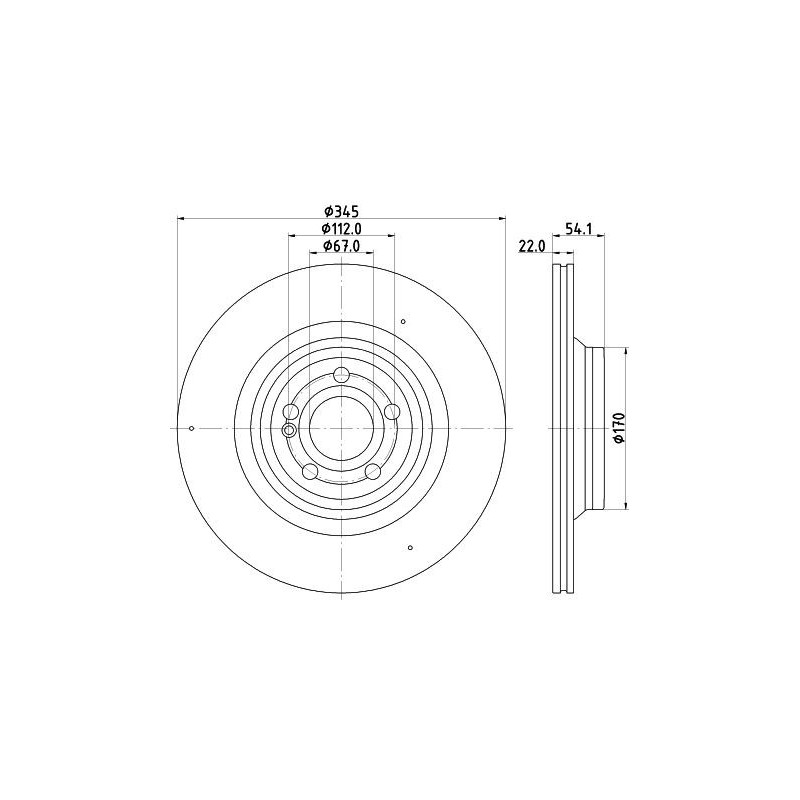 Disco freno asse posteriore - HELLA BRAKE