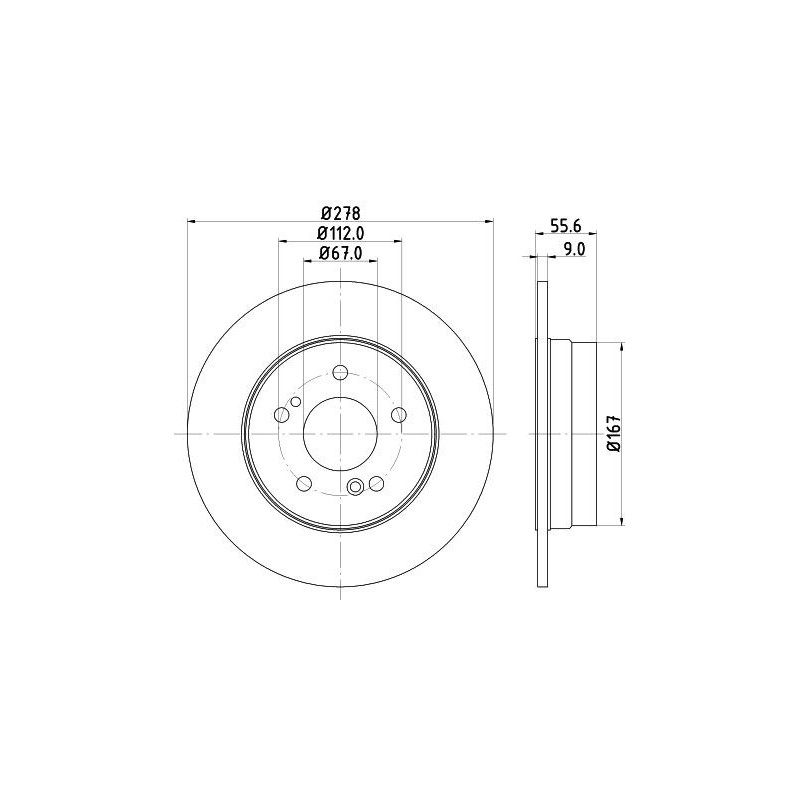 Disco freno asse posteriore - HELLA BRAKE