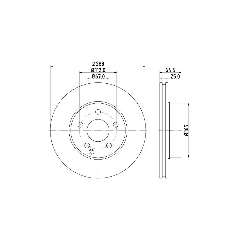 Disco freno asse anteriore - HELLA BRAKE