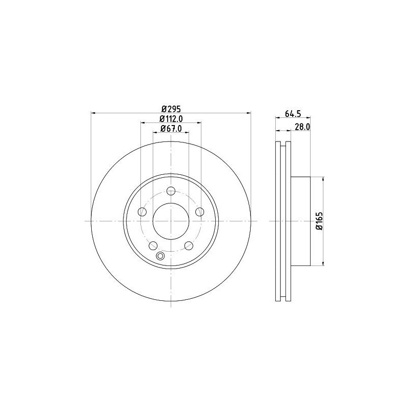 Disco freno asse anteriore - HELLA BRAKE