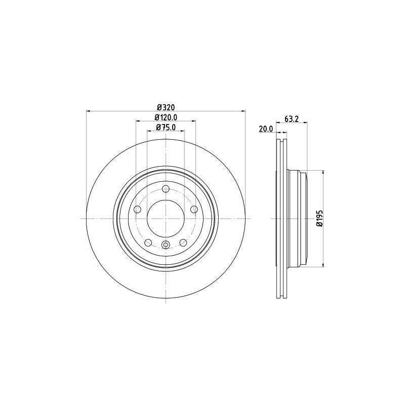 Disco freno asse posteriore - HELLA BRAKE