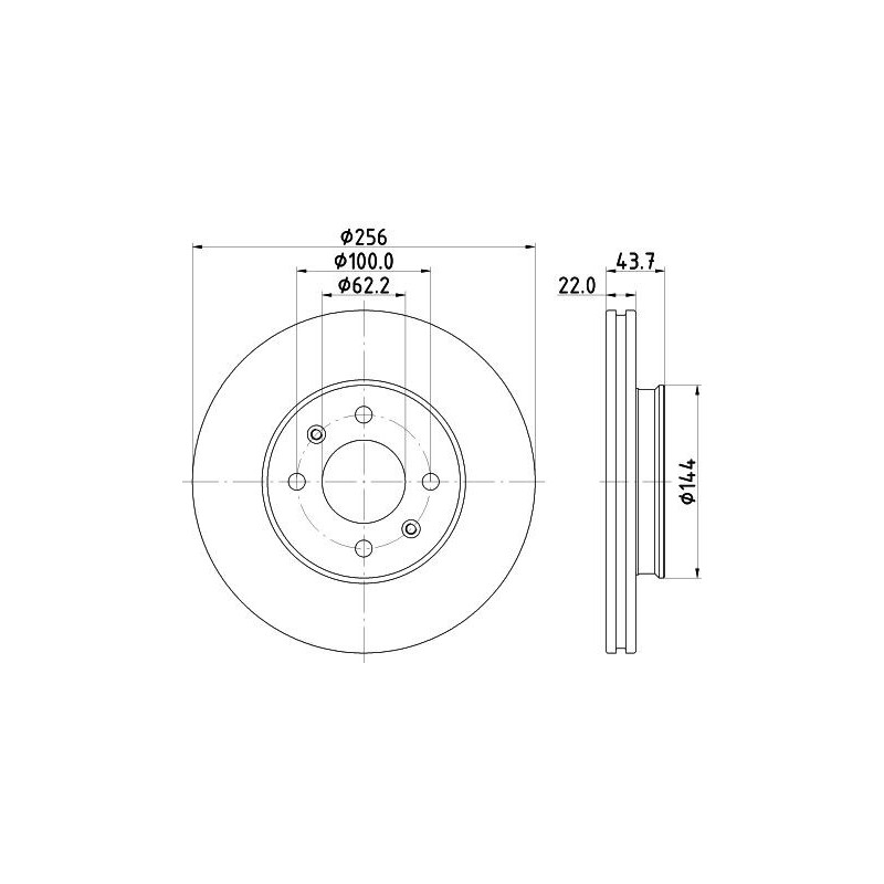 Disco freno asse anteriore - HELLA BRAKE