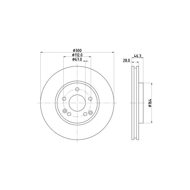 Disco freno asse anteriore - HELLA BRAKE