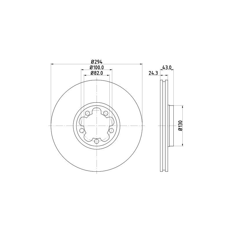 Disco freno asse anteriore - HELLA BRAKE