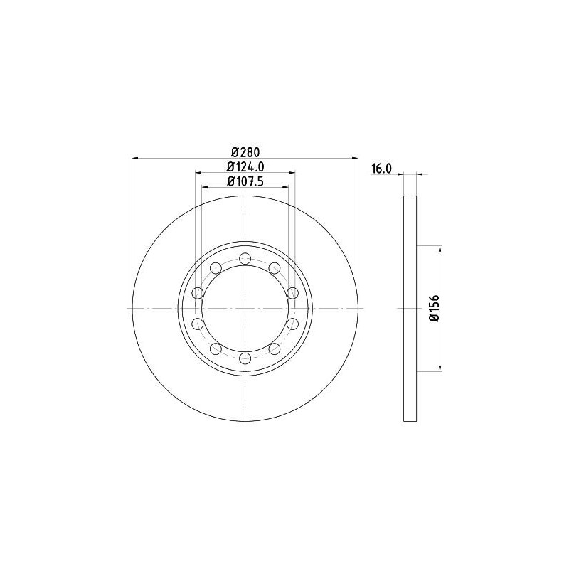 Disco freno asse posteriore - HELLA BRAKE
