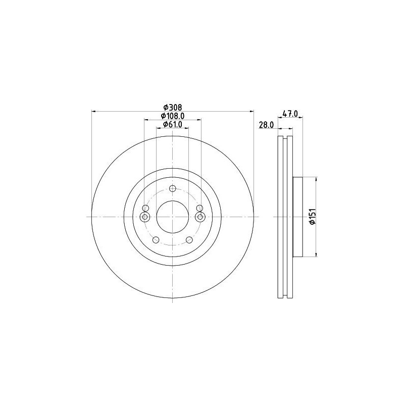 Disco freno asse anteriore - HELLA BRAKE