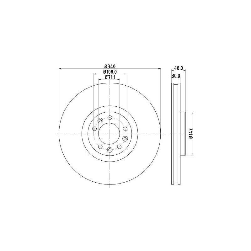 Disco freno asse anteriore - HELLA BRAKE