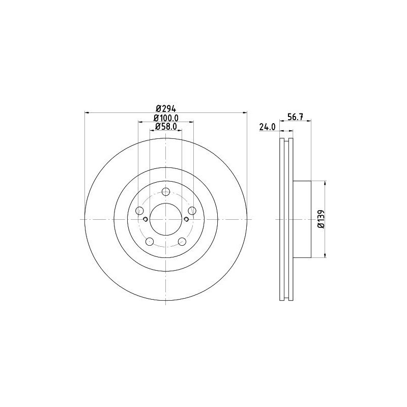 Disco freno asse anteriore - HELLA BRAKE
